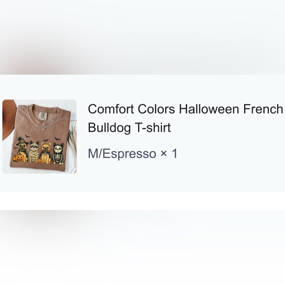 Comfort Colors Frenchie Halloween T-shirt - Brown